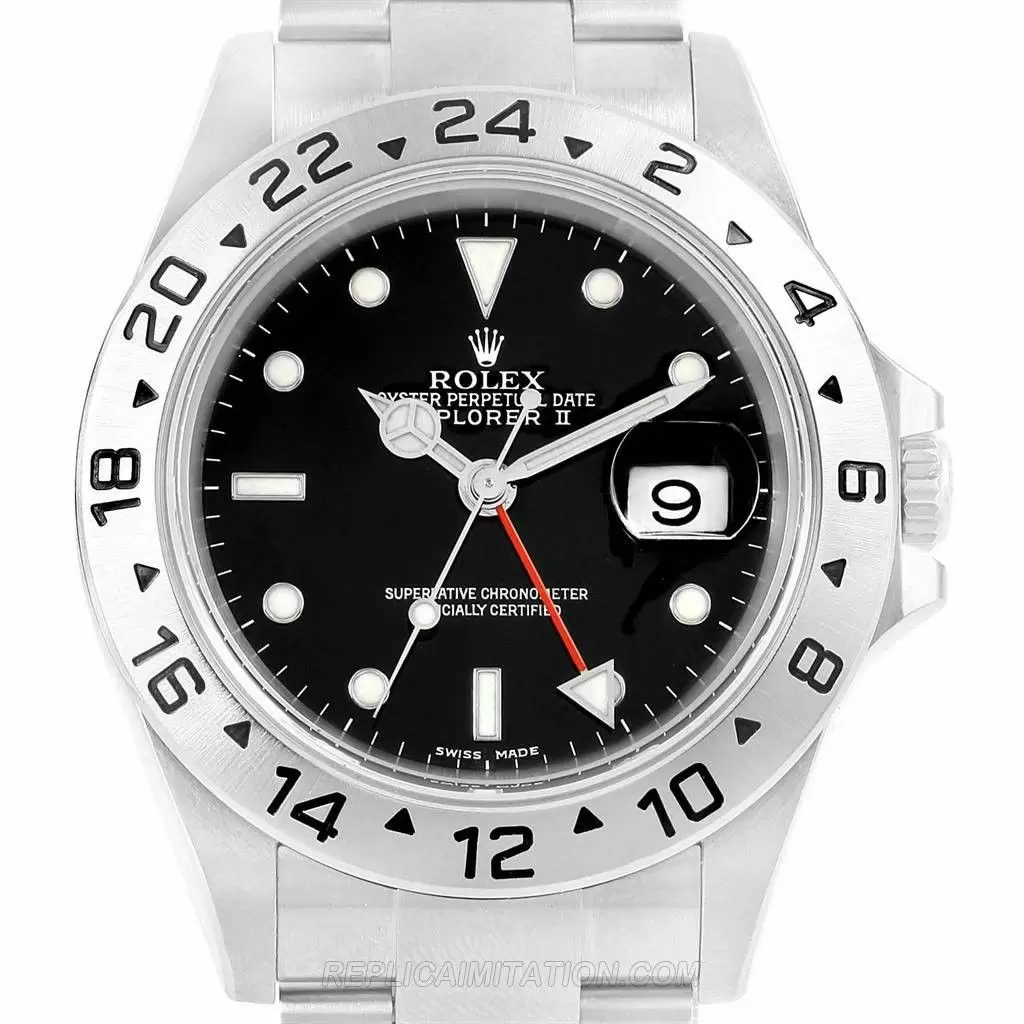 Replica Rolex Explorer II 40 Black Dial Red Hand Steel Watches 16570 Perfect Replica Rolex 99 Cheapest Fake Rolex Watches Sale